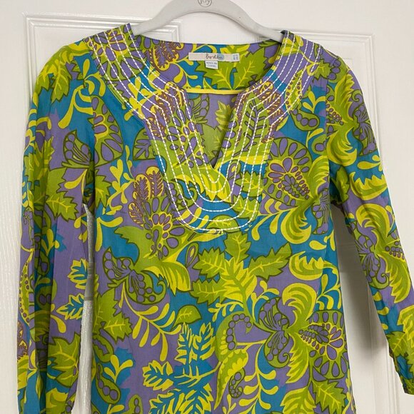 Boden Embroidered Split Neck Tunic - US 2 - Picture 2 of 11